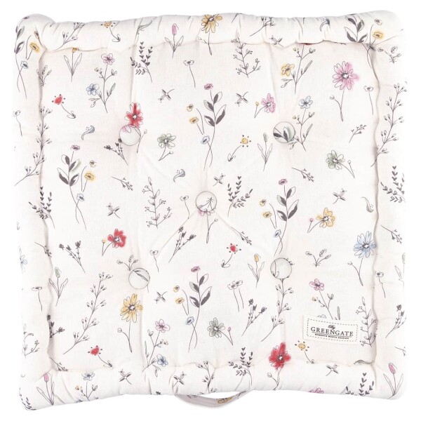 GREEN GATE Prešívaný podsedák Venissa White 50 x 50 cm