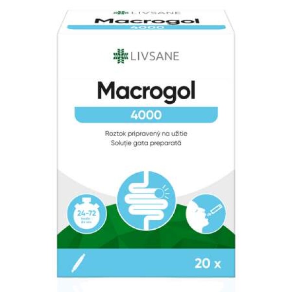 LIVSANE Macrogol 4000 na chronickú zápchu 20 vrecúšok