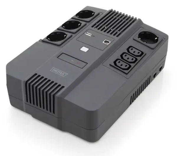 Digitus All-in-One UPS / Záložný zdroj UPS / 800VA/480W / 12V/9Ah / 4X CEE 7/7 / USB / RJ45 (DN-170111)