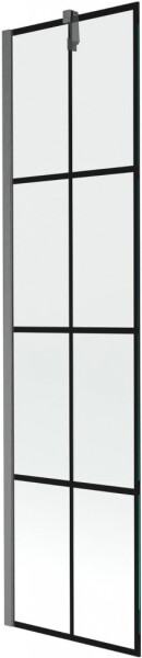 MEXEN/S - Next vaňová zástena FIX 50 x 150, čierny vzor, grafit kartáčovaná 895-050-000-00-77-66