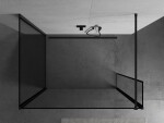 MEXEN/S - Kioto Sprchová zástena WALK-IN 120 x 70 x 30, čierny vzor, čierna 800-120-070-221-70-70-030