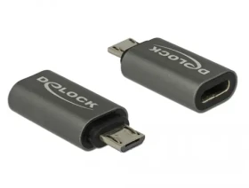 Delock Adaptér USB 2.0 Micro-B samec na USB Type-C 2.0 samica šedá (65927-D)