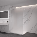 CERANO - Sprchová zástena Walk-in Onyx Round Ľ/P - 8 mm - guľatá vzpera - biela matná, mliečne sklo - 90x200 CER-8050BD255