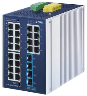 Planet IGS-4215-24T4X / Switch priemyselný / 24x 1Gb RJ-45 / 4X 10Gb SFP+ / IP30 / -40 až 75 ° C / fanless (IGS-4215-24T4X)