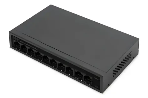 Digitus DN-95354 / Switch / 8 +2 Port / 10/100 Mbps / PoE 60W / Unmanaged / čierna (DN-95354)