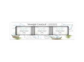 Yankee Candle Clean Cotton - Sada sviečok v skle 3x 37g / doba horenia: až 3x 10 h (1701402E)