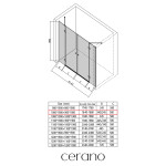 CERANO - Sprchové 2-pantové dvere Marino L/P - 6 mm - chróm, transparentné sklo - 188(99+89)x190 CER-8050BD7543