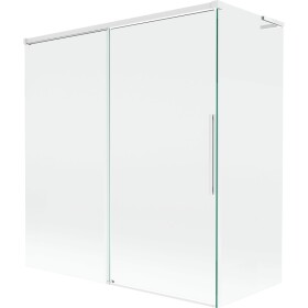MEXEN/S - Rox L vaňová zástena 2-krídlová posuvná 150 + 70 x 150, transparent, biela 8C9L-150-070-20-00