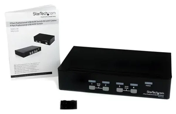 StarTech 4portový KVM prepínač VGA a USB čierna / KVM prepínač / 1U rack / max. 1920x1440 (SV431USB)