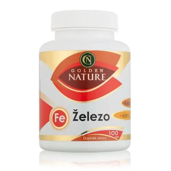 Golden Nature Železo+Vitamín C+Kys. listová 100 cps. (GN000033)