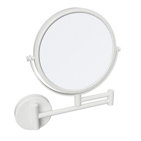 SAPHO - X-ROUND WHITE závesné kozmetické zrkadlo, priemer 200, obojstranné, biela mat XR006W