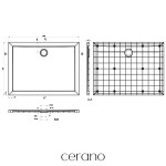CERANO - Sprchová vanička obdĺžniková Brio - SMC/minerálny kompozit - štruktúrovaná biela - 120x90x4 CER-679505