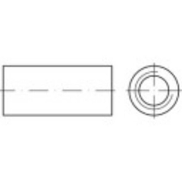 TOOLCRAFT 157303 spojovacia objímka M8 25 mm ocel glavanizované zinkom 100 ks; 157303