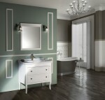 SAPHO - CROSS zrkadlo v drevenom ráme 70x80cm, starobiela CR212