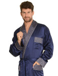 Pánsky župan Adam Satyna 940 Dark blue - De Lafense 3XL tmavě modrá
