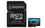 Kingston Canvas Go PLUS microSDXC 256GB s adaptérom / UHS-I V30 / U3 / Class 10 / čítanie: až 200MBs / zápis: až 160 MBs (SDCG4/256GB)