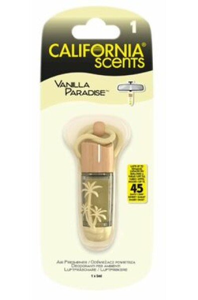 California Scents Hanging Vial Vanilla Paradise / Vôňa do auta / Vanilka / 45 dní (5020144229643)