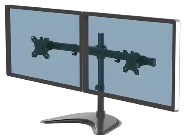 Fellowes Seasa čierna / Stolný stojan pre 2 monitory / VESA 75-100 mm / do 27" / nosnosť 8 kg (8043701)