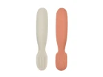 Beaba Prvé trénovacie lyžičky silikónové Terracotta/Velvet Grey (913579BB)