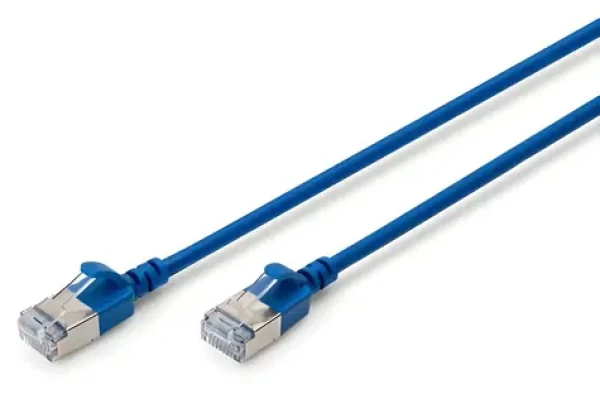 Digitus Patch kábel CAT 6a F/FTP Slim modrý / Sieťový kábel / 500 MHz / AWG 32/7 / 2 m / PoE+ (DK-1632-A-020S-B)