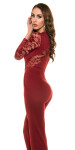 Sexy Koucla long sleeve overall with lace red XL