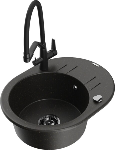 MEXEN/S MEXEN/S - Kevin granitový drez 1-miska vrátane batérie Duo, čierna/zlatá metalik 6517-75-671701-70-B