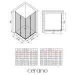 CERANO - Sprchovací kút Volpe Duo Ľ/P - 6 mm - chróm, transparentné sklo - 70x60x190 - zalamovacie CER-480172