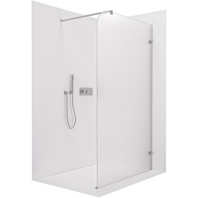 CERANO - Sprchová zástena Walk-in Orbis Round - Pravá - 8 mm - guľatá vzpera - chróm, mliečne sklo - 120x200 CER-999944