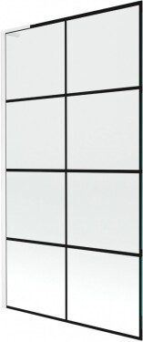 MEXEN/S - Next L vaňová zástena FIX 100 x 150, čierna vzor, biela 895-100-000-03-77-20