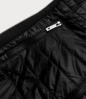 Čierna prešívaná dámska bunda s pružnými vsadkami (RQW-7012) odcienie czerni XXL (44)