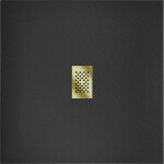 MEXEN/S - Hugo sprchová vanička SMC 100 x 100, čierna, krytka zlatá 42701010-G