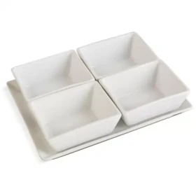 Lamart Dine Sada Servírovacie misky 4ks biela / 20 x 15cm / porcelán (8590669368631)