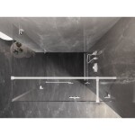 MEXEN/S - Lunar T sprchovací kút dvere krídlové pravá 135 x 110, transparent, biela 834T-135-110-20-00-P