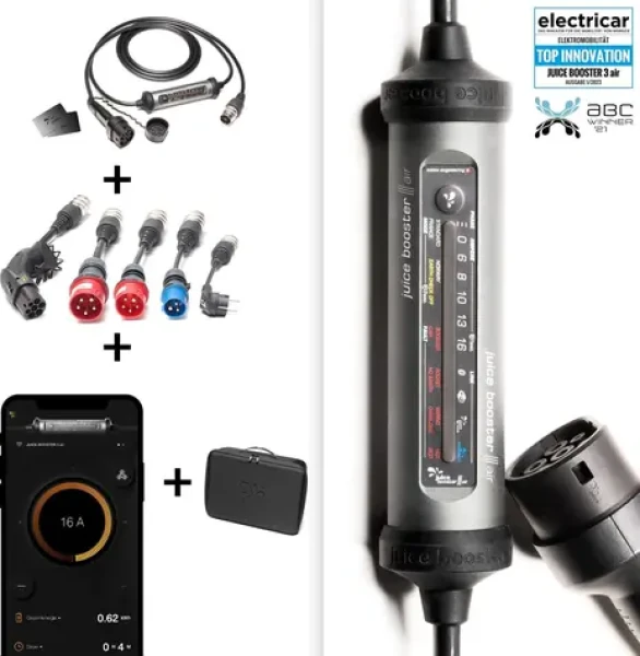 Juice Technology JUICE BOOSTER 3 air Country EU Traveler PLUS Set / Wallbox / 1,4-11 kW / 3,1 m kábel / IP67 (EL-JB3AEVE2)