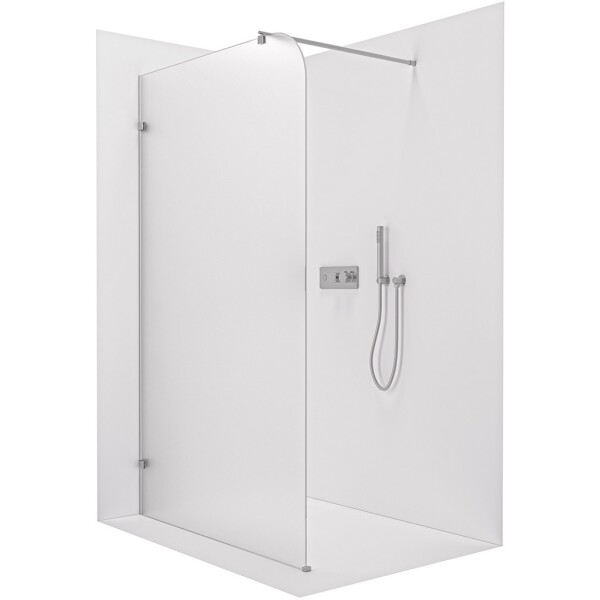CERANO - Sprchová zástena Walk-in Orbis Round - Ľavá - 8 mm - guľatá vzpera - chróm, mliečne sklo - 120x200 CER-682261