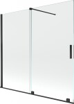 MEXEN/S - Velar Dvojkrídlová posuvná vaňová zástena 170 x 150, transparent, čierna 896-170-000-01-70