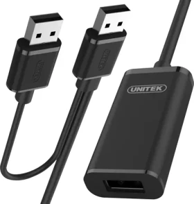 Unitek Y-279 čierna / Predlžovací kábel USB-A - USB-A / USB 2.0 / aktívny zosilňovač / 20 m (Y-279)