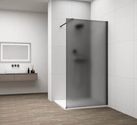 POLYSAN - ESCA BLACK MATT jednodielna sprchová zástena na inštaláciu k stene, dymové matné sklo, 800 ES1480-02