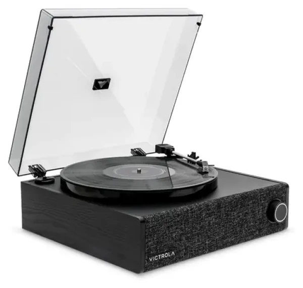 Victrola VTA-78-BLK-INT Eastwood čierna / Gramofón remienkový / 3 rýchlostný / BT / RCA / slúchadlový výstup