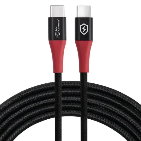 MicroConnect Safe Charge USB-C - USB-C čierna / Dátový a nabíjací kábel / 1,5 m (MC-CUSBC-SC)
