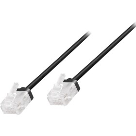 LogiLink CQ3093U RJ45 sieťové káble, prepojovacie káble CAT 6A U/UTP 10.00 m čierna extrémne tenký, veľmi flexibilné, samozhášavý, bez halogénov 1 ks; CQ3093U
