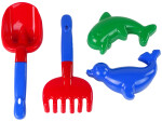 Mamido Doplnky do piesku 4-dielna sada pre pieskovisko - Lopatka, hrabličky, formičky