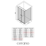 CERANO - Sprchovací kút Antelo L - Ľ/P - 6 mm - chróm, transparentné sklo - 112x60 - otočný CER-666661
