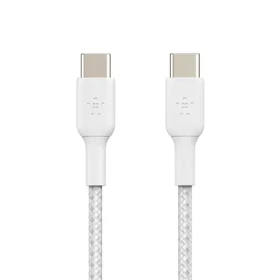 Belkin CAB004bt2MWH2PK biela / Dátový kábel / USB-C - USB-C / opletený / 2 m (CAB004BT2MWH2PK)