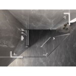 MEXEN/S - Lunar L sprchový kút päťboký krídlový ľavá 90 x 80, transparent, biela 831L-090L-080P-20-00-L