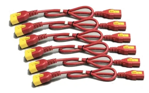 APC Power Cord Kit C13-C14 červený / Napájací kábel / Locking / 1,2 m / 6 ks v balení (AP8704S-WWX340)