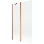 MEXEN - MIST vaňová zástena 110x150 cm 6mm f+s, meď kartáčovaná, číra 8A9-110-011-65-00