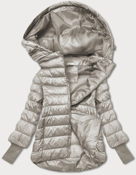 Dámska krátka béžová bunda s úpletovou šnúrkou (P22/P3-6636-62) odstíny béžové S (36)