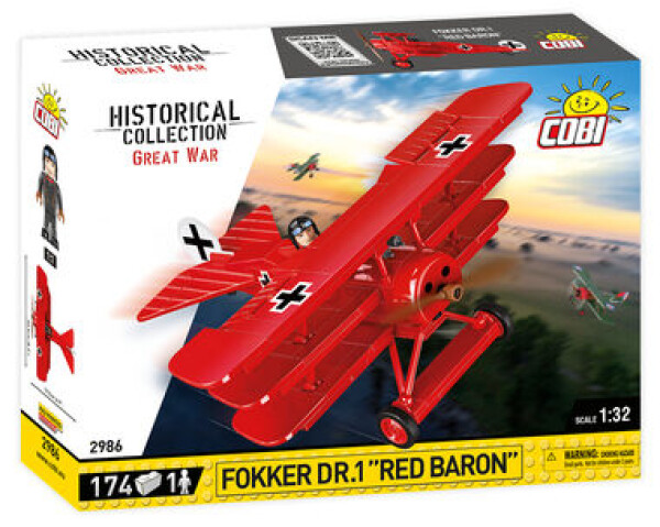 Cobi 2986 Nemecké trojplošné stíhacie lietadlo Fokker Dr.1 Červený Baron