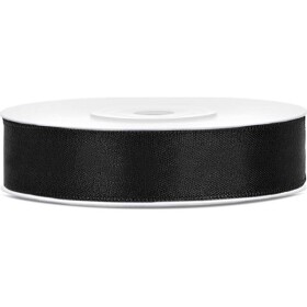 Saténová čierna stuha 12mm/25m - PartyDeco - PartyDeco